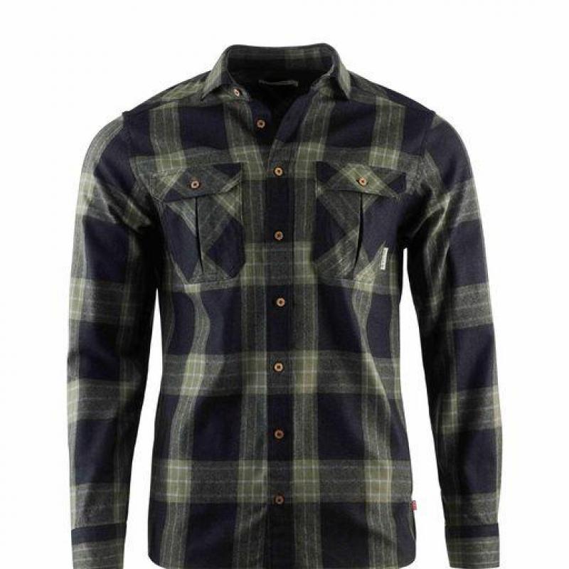 Aclima ReBorn woolshirt M's Dark Grey/Salvia