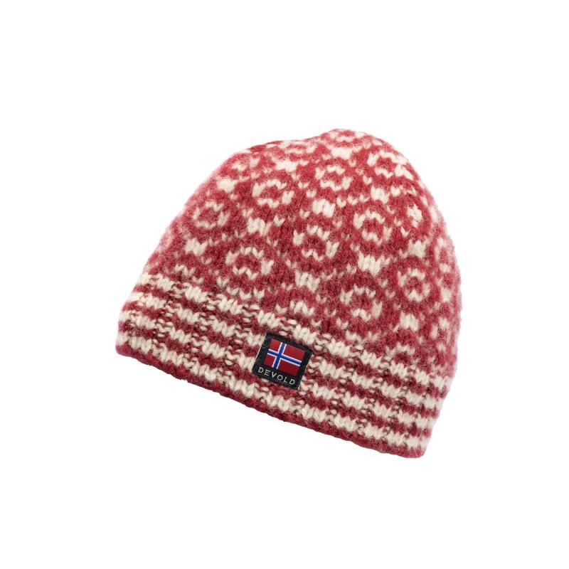 Devold Svalbard Wool Beanie Hindberry/offwhite - Bilde 2