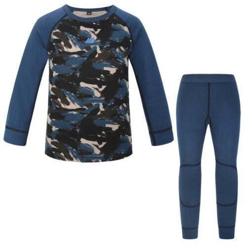 Skogstad K Loppa merino ullsett Ensign Blue pr 1-6 år