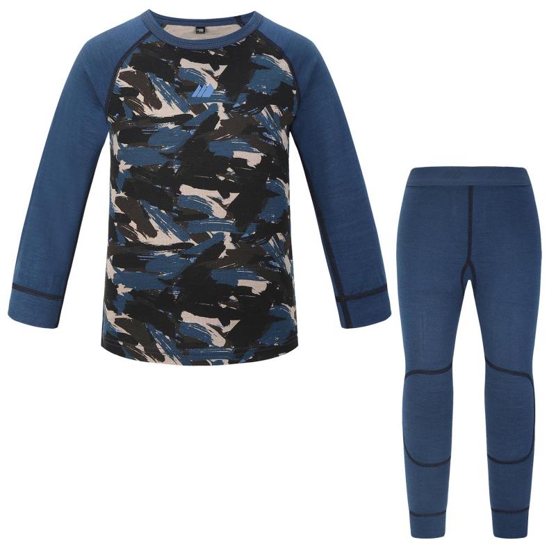 Skogstad K Loppa merino ullsett Ensign Blue pr 1-6 år