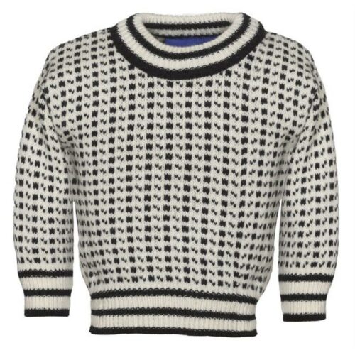 Bråtens AS Islender Strikkegenser Barn Hvit/Svart 100 % ull