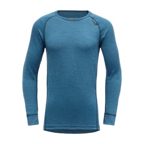Devold Breeze Merino Junior Shirt Blue Melange Str 10-16 År