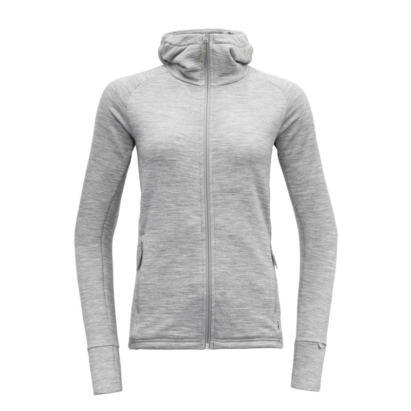 Devold Nibba Merino Jkt Hood W Grey Melange - Bilde 2