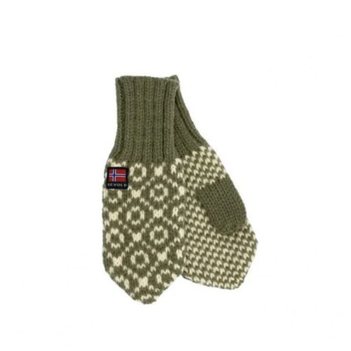 Devold Svalbard Wool Mitten Olive/offwhite