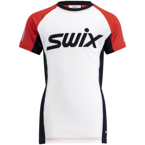Swix Roadline Racex Short Sleeve Jr Bright White/Fiery Red