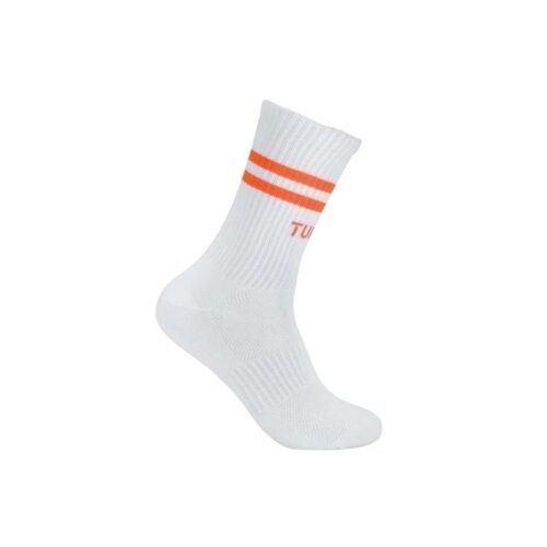 TUFTE U Rib Crew Socks White / Orange Tiger