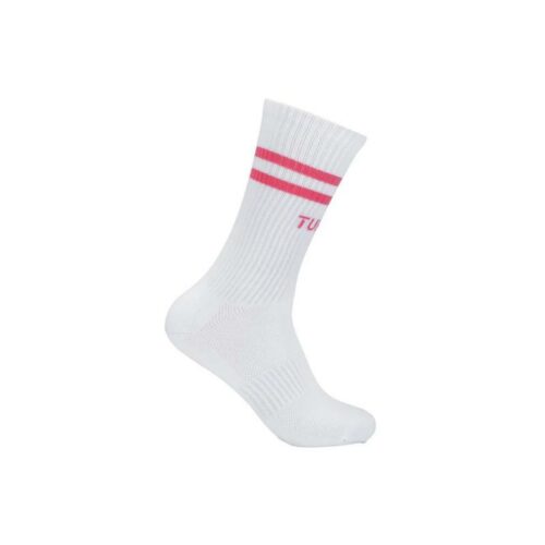 TUFTE U Rib Crew Socks White / Pink Lemonade