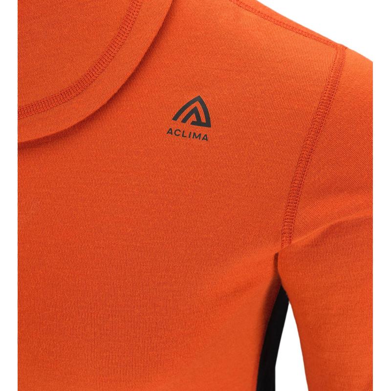 Aclima Warmwool Hoodsweater W-Zip M´S Gold Flame-Jet Black 104035 Friluftsbua 10