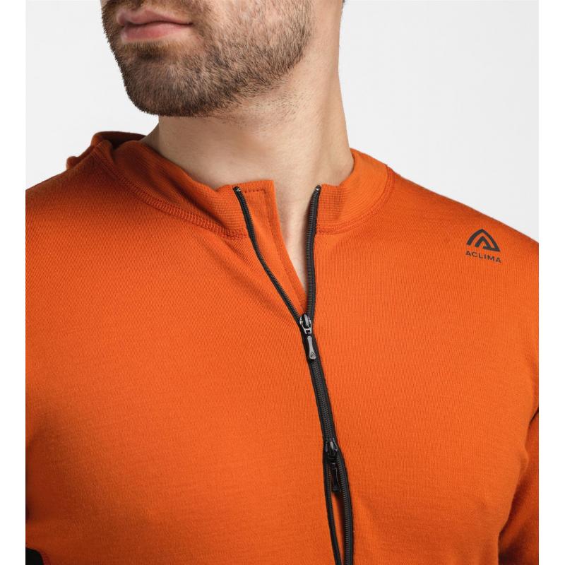 Aclima Warmwool Hoodsweater W-Zip M´S Gold Flame-Jet Black 104035 Friluftsbua 7